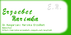 erzsebet marinka business card